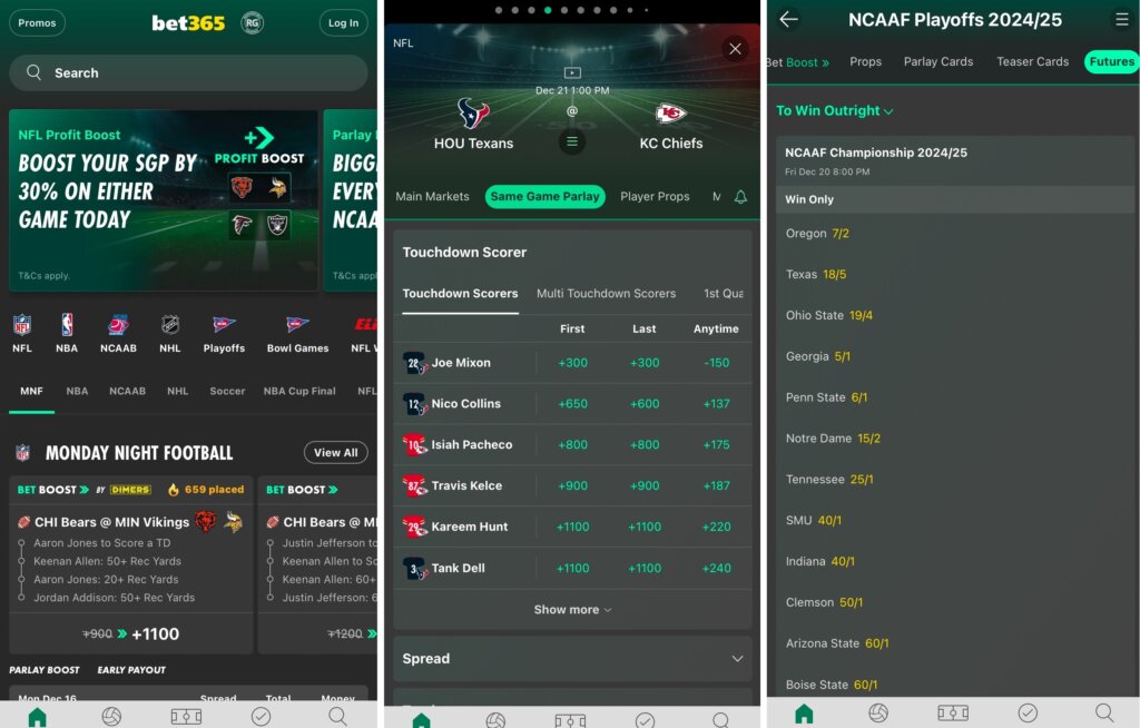 Missouri sports betting apps bet365 screenshots