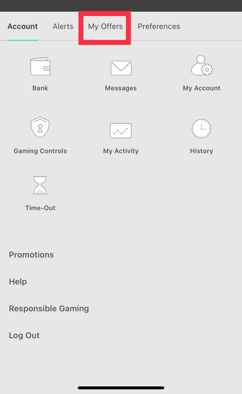 Bet365 My Offers app screenshot