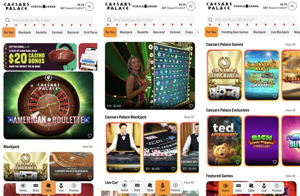 US Legal Online Casinos Caesars Palace