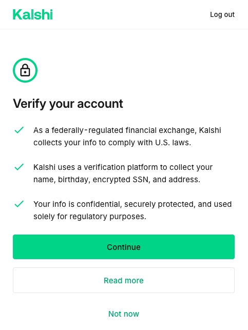 Kalshi Create Account Reigster