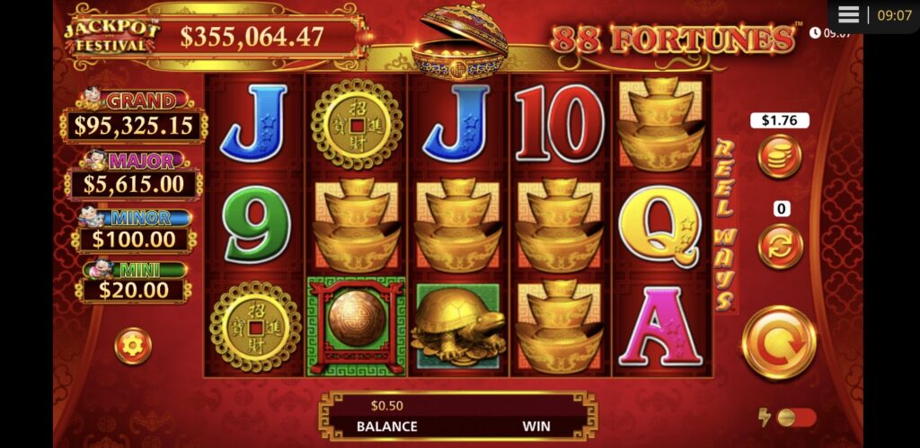 Progressive Slot 88 Fortunes Jackpot Festival