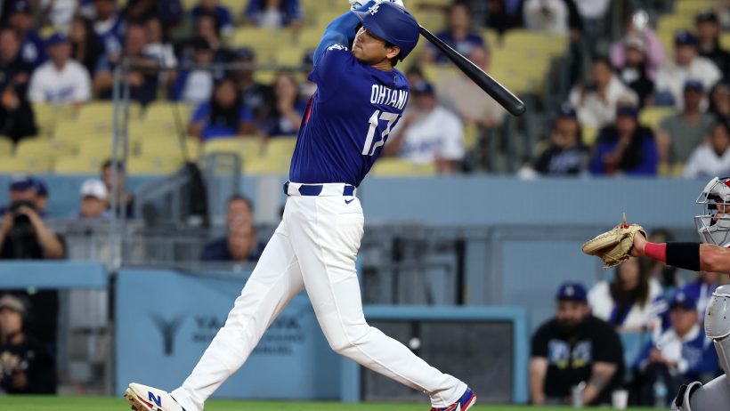 Los Angeles Dodgers designated hitter Shohei Ohtani at the plate
