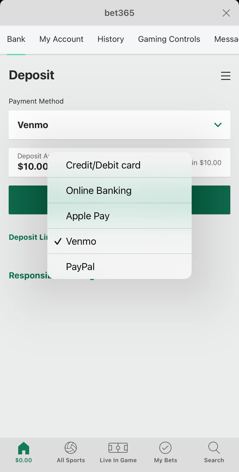 Venmo Betting Apps Bet365