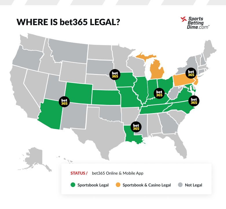bet365 legal states map